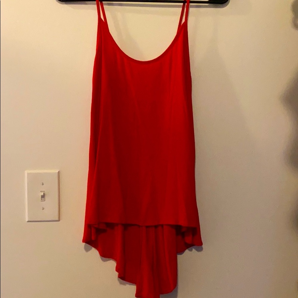 Express bright red open back tank top sexy